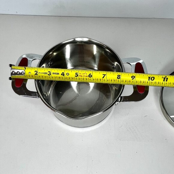 David Burke 2.0 Qts Pot with Strainer Gourmet Pro Heavy Stainless Cooking Lidded - Picture 9 of 15